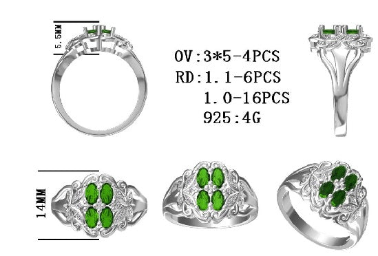 Sterling Silver Semi Mount Ring Setting Oval OV 5x3mm - Syzjewelry