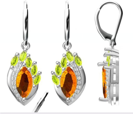 Sterling Silver Semi Mount Earrings Setting Marquise MQ 10X5mm - Syzjewelry