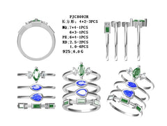 Sterling Silver Semi Mount Pendant Setting Round RD Cluster 群镶mm - Syzjewelry