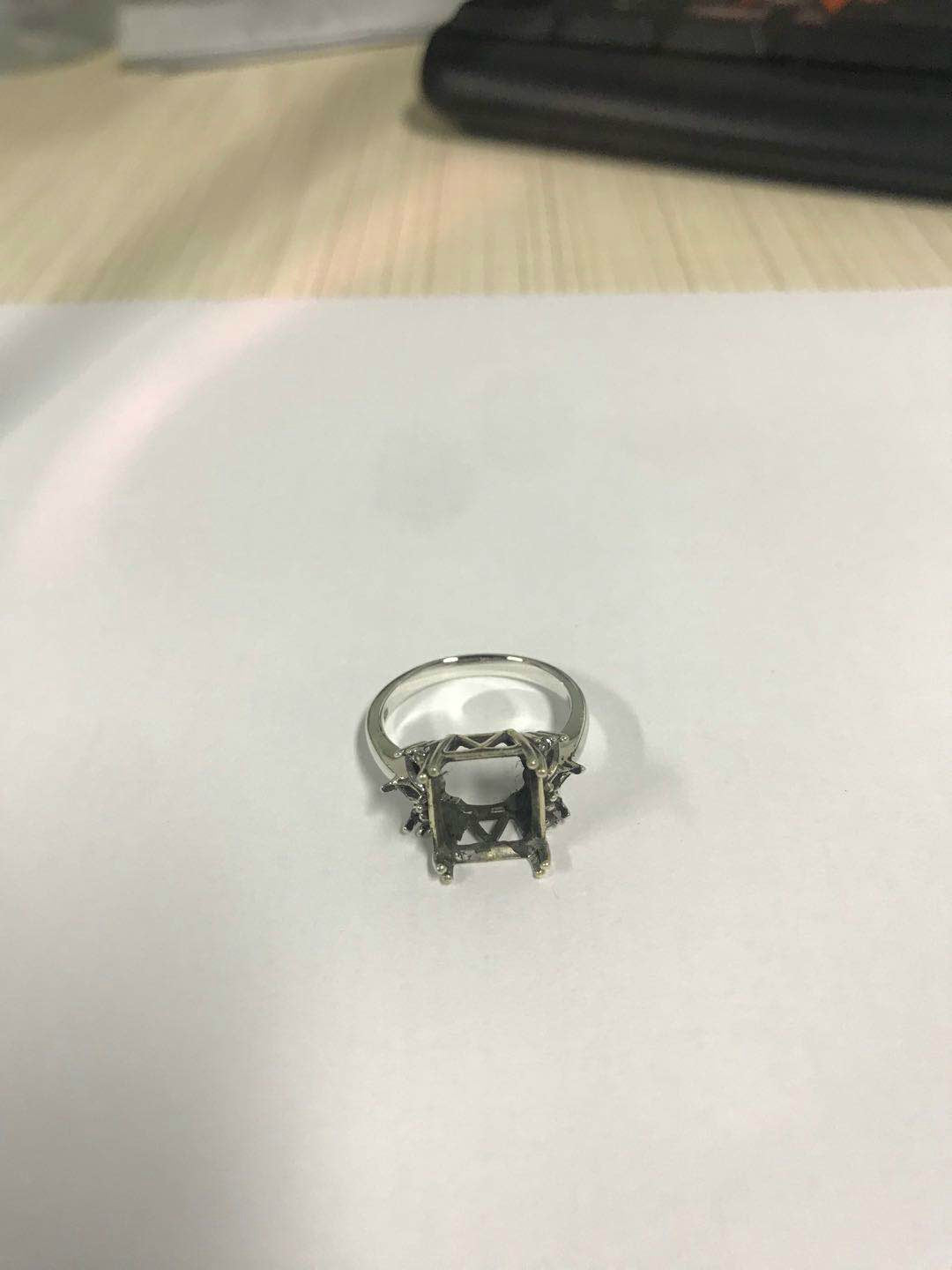 Sterling Silver Semi Mount Ring Setting Round RD Center主石mm