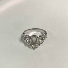 Sterling Silver Semi Mount Ring Setting Round RD Cluster 群镶mm - Syzjewelry