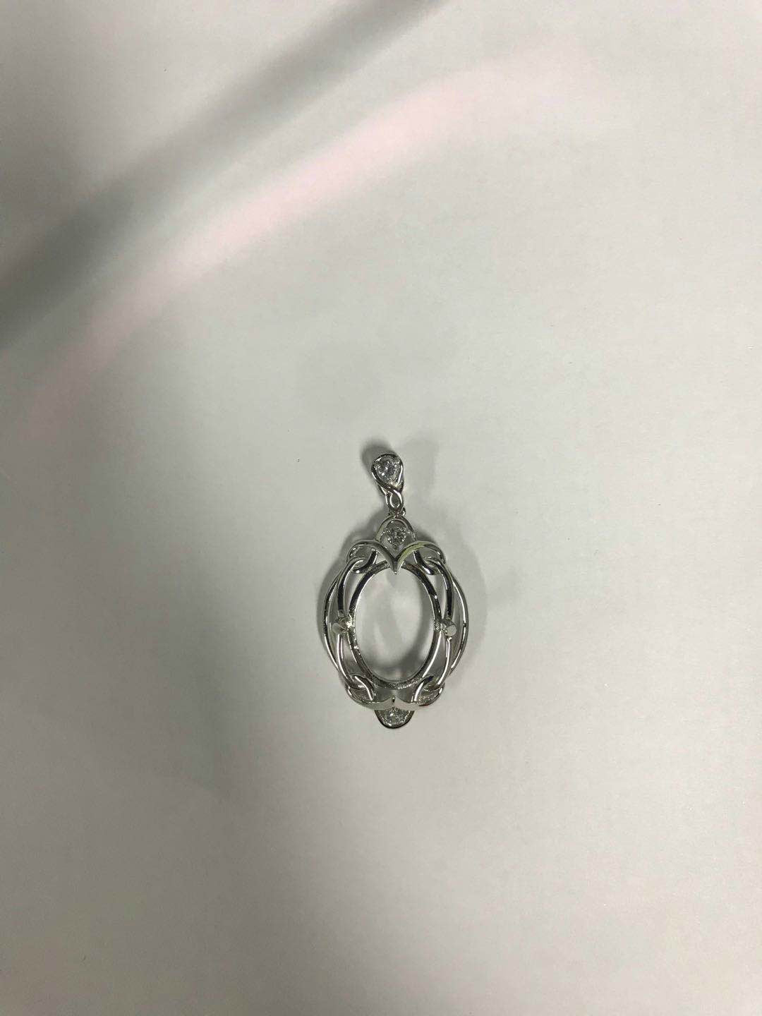 Sterling Silver Semi Mount Pendant Setting Oval OV 18x13mm - Syzjewelry