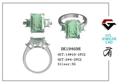 Sterling Silver Semi Mount Ring Setting Emerald OCT 14X10mm - Syzjewelry