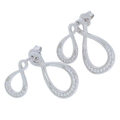 Sterling Silver Semi Mount Earrings Setting Round RD 1.1mm - Syzjewelry