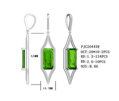 Sterling Silver Semi Mount Earrings Setting Emerald OCT 20X10mm - Syzjewelry