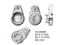 Sterling Silver Semi Mount Pendant Setting Round RD 9x9mm - Syzjewelry