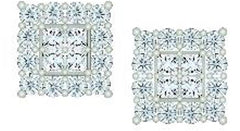 Sterling Silver Semi Mount Earrings Setting Princess SQ 3X3mm - Syzjewelry