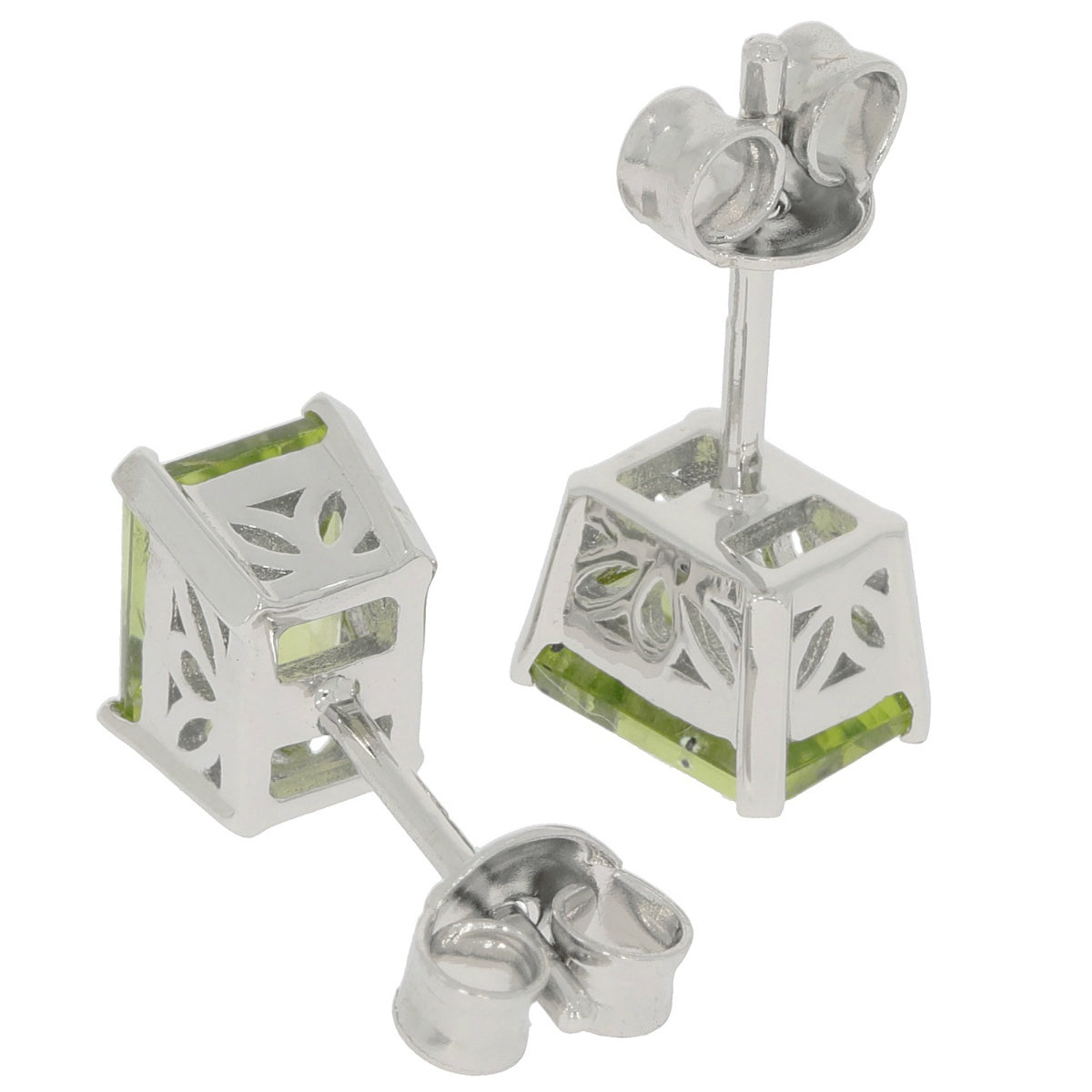 Sterling Silver Semi Mount Earrings Setting Emerald OCT 7X5mm - Syzjewelry