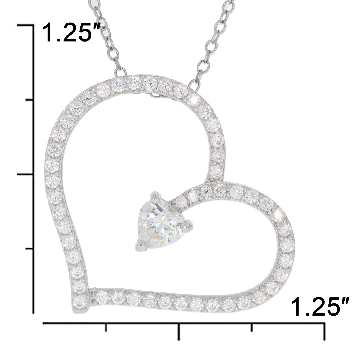 Sterling Silver Semi Mount Pendant Setting Heart HT 5X5mm - Syzjewelry